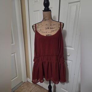 Torrid Rust Brown Swiss Dot Sleeveless Top Size 4X